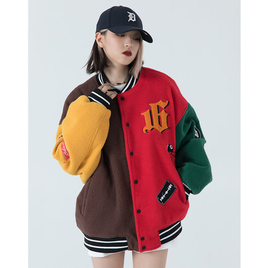 Chaqueta Universitaria Retro de Lana de Cordero para Mujer - Image 4