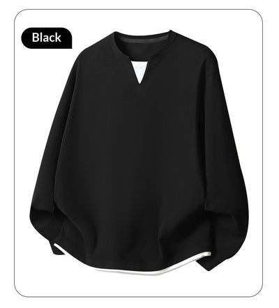Playera de Manga Larga Mock Two-Piece para Hombre Talla Grande - Image 10