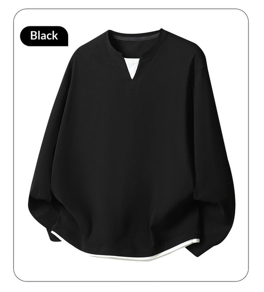 Playera de Manga Larga Mock Two-Piece para Hombre Talla Grande - Image 10