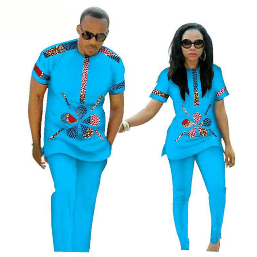 Traje de Pantalón Étnico Africano para Parejas en Algodón - Image 8