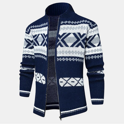 Cardigan Suéter Jacquard con Cierre para Hombre - Image 8