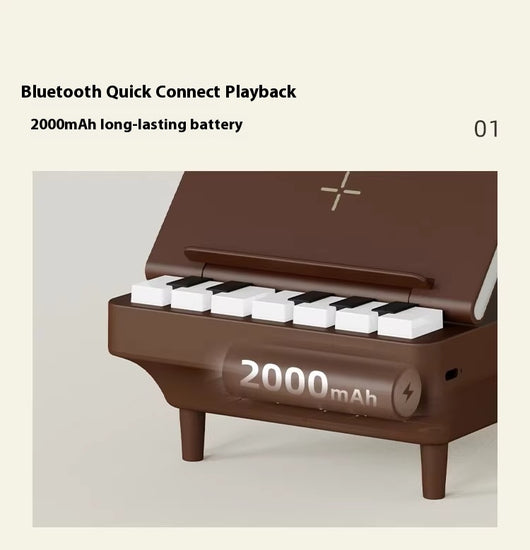 Parlante Bluetooth Piano con Carga Inalámbrica y Luz Nocturna - Image 13