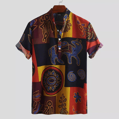 Camisa Estampada Oracle Estilo Europeo y Americano para Hombre - Image 7