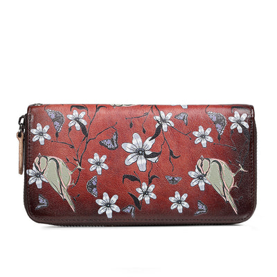 Billetera de Cuero Genuino Vintage con Cierre de Cremallera para Mujer - Image 11