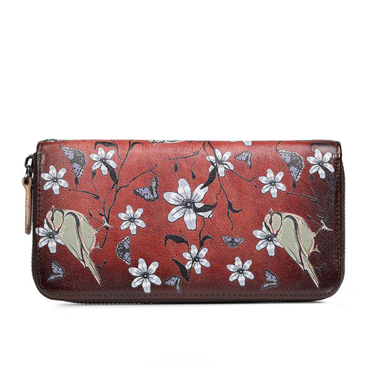 Billetera de Cuero Genuino Vintage con Cierre de Cremallera para Mujer - Image 11