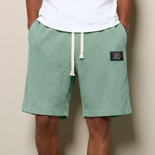 Shorts Casuales para Hombre con Tejido Waffle y Bordado - Image 5