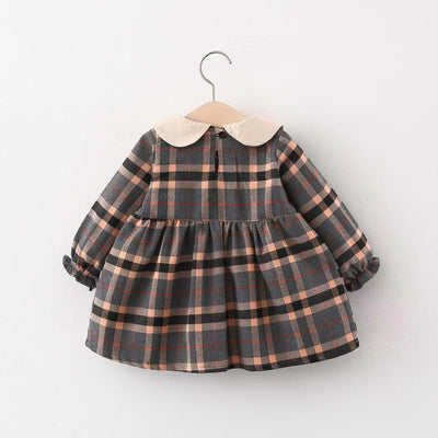 Vestido Cuadros Coreano con Bolsa Osito para Niñas - Image 4