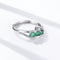 Anillo de Esmeralda Natural Lujo Plata S925 Ajustable