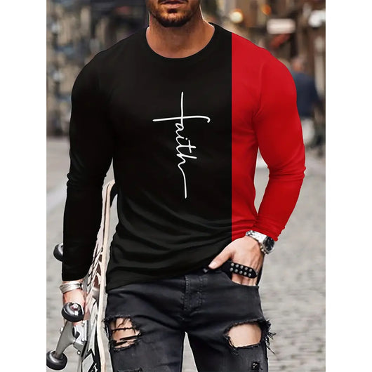 Playera Hombre Estilo Retro 3D Hip-hop Oversize Manga Larga Cuello Redondo - Image 23