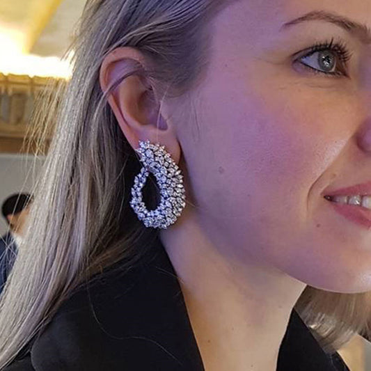 Aretes de Hoja Atmosférica Lujo