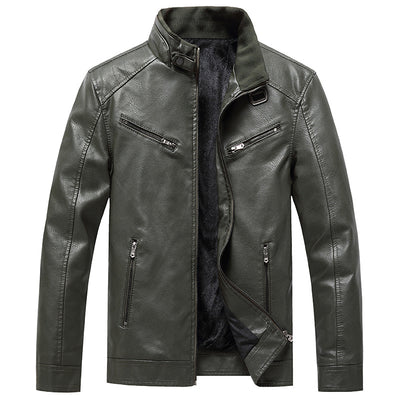 Chaqueta Acolchada de Cuero PU Estilo Coreano con Cuello Alzado para Hombre - Image 8
