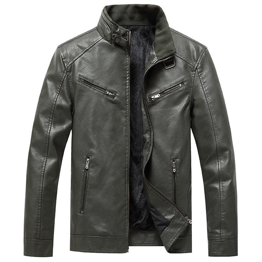 Chaqueta Acolchada de Cuero PU Estilo Coreano con Cuello Alzado para Hombre - Image 8