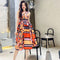 Vestido Estilo Francés con Estampa Elegante y Cintura Ajustada