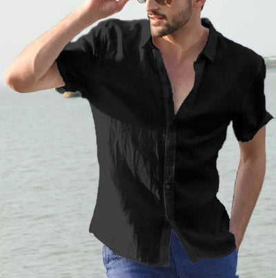 Camisa Casual de Manga Corta para Hombre - Botones Clásicos - Image 12