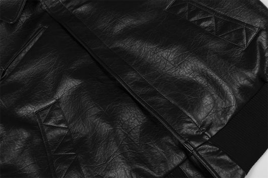 Chaqueta de Cuero Casual con Solapa - Diseño Liso y Versátil - Image 12