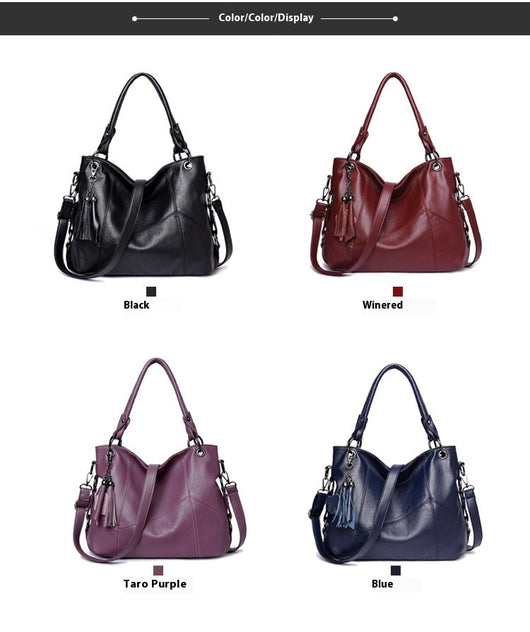 Bolso Bandolera de Cuero PU con Detalles de Costura y Borlas para Mujer - Image 24