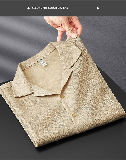 Camisa Jacquard Tejida Premium para Hombre, Manga Corta - Image 16