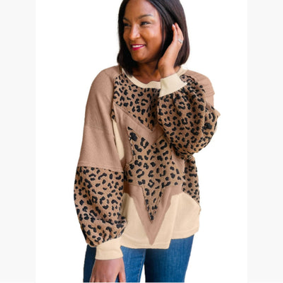 Blusa Estampado Leopardo Manga Larga con Tirantes de Diseñador - Image 11