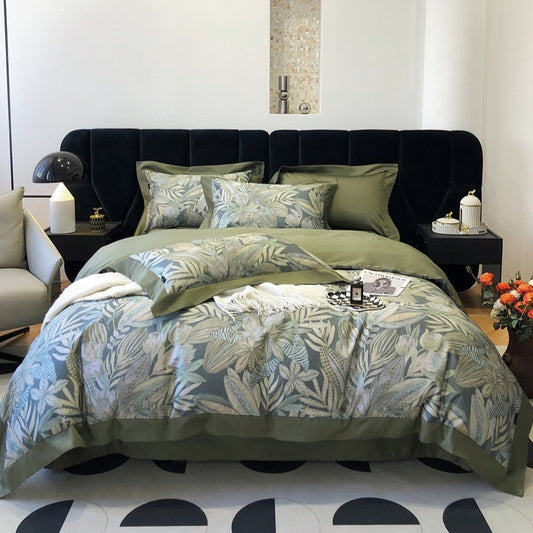 Juego de Cama de Algodón Premium Estilo Campestre con Flores Digitales