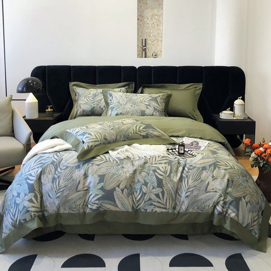 Juego de Cama de Algodón Premium Estilo Campestre con Flores Digitales