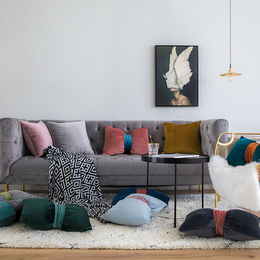 Almohada de Cintura Terciopelo con Moño Elegante
