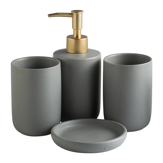 Juego de Baño Cerámica 4 Piezas Color Sólido - Image 3