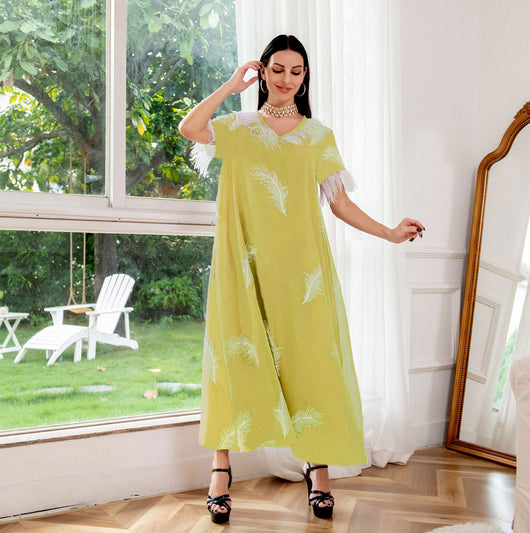 Blusa Escote V Plumas Moda Europea Elegante - Image 9