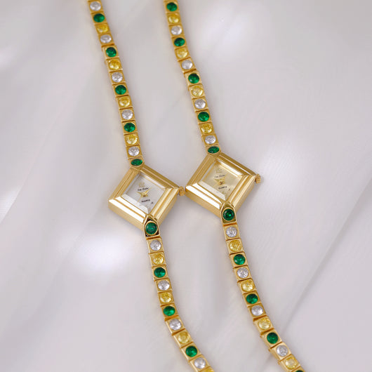 Reloj de Bolsillo Mujer Lujo Degradado Diamante Verde Primavera - Image 4