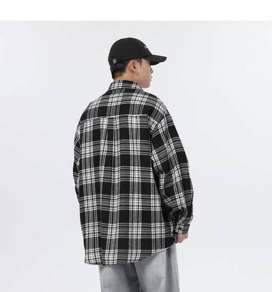 Camisa Casual Retro Cuadros para Hombre - Corte Holgado Primavera Otoño - Image 12