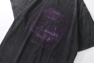 Camiseta Estampada Estilo Europeo Americana para Hombre con Lavado Vintage - Image 13