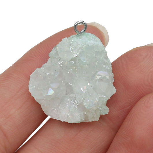 Colgante de Ágata Natural con Cristal en Forma Irregular - Accesorios DIY para Joyería - Image 9