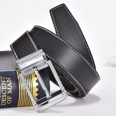 Cinturón de Cuero para Hombre con Hebilla Pin Trendy Casual