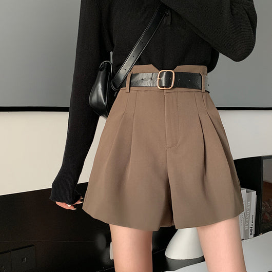 Shorts de Talle Alto Estilo A-línea con Piernas Anchas - Image 5