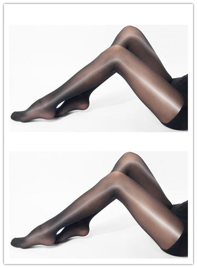 Medias Transparentes Brillantes con Refuerzo - Pantyhose para Escenario y Presentaciones - Image 2