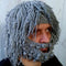 Gorro Tejido Divertido con Barba y Peluca Integrada
