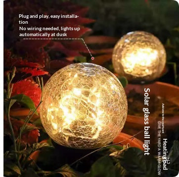 Luz Solar LED de Jardín con Diseño de Esfera de Cristal Agrietado - Image 14