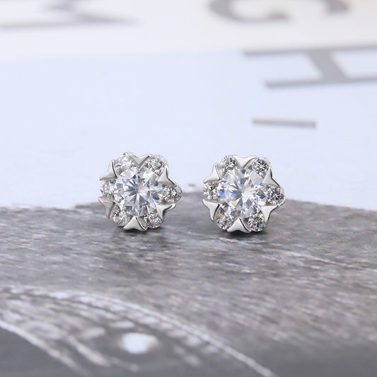 Aretes de Copo de Nieve Auténticos