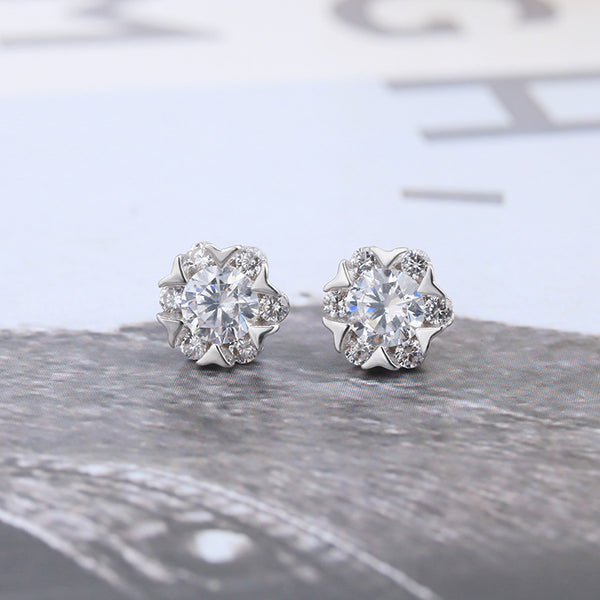 Aretes de Copo de Nieve Auténticos