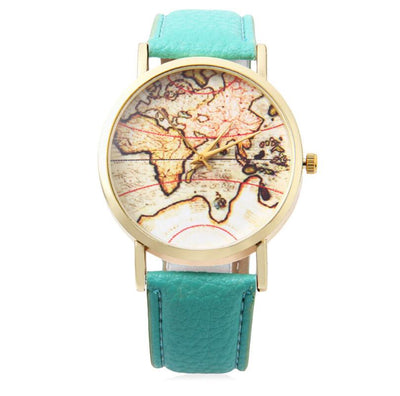 Reloj Vintage con Mapa Mundi