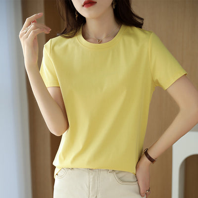 Blusa de Algodón Mercerizado Manga Corta Ajustada para Mujer - Image 18