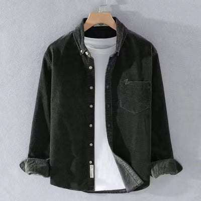 Camisa Suelta de Pana Retro Americana para Hombre - Image 2