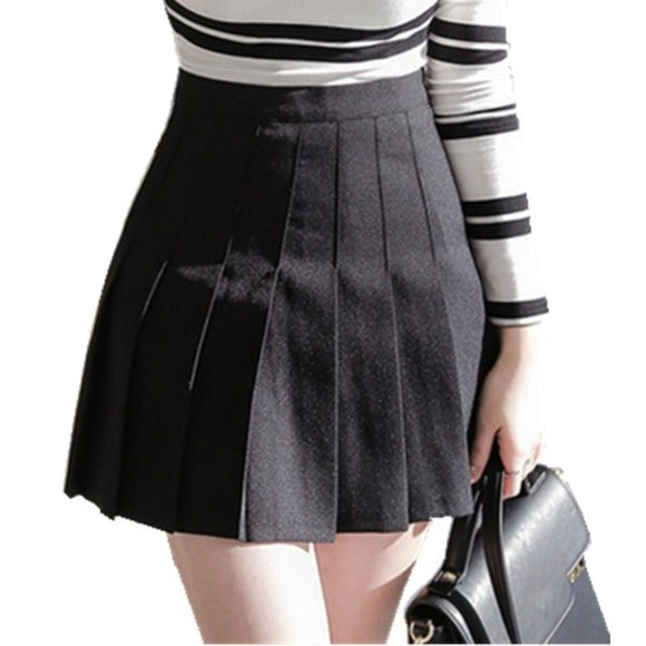 Falda Plisada Blanca de Cintura Alta Estilo Colegiala Japonesa