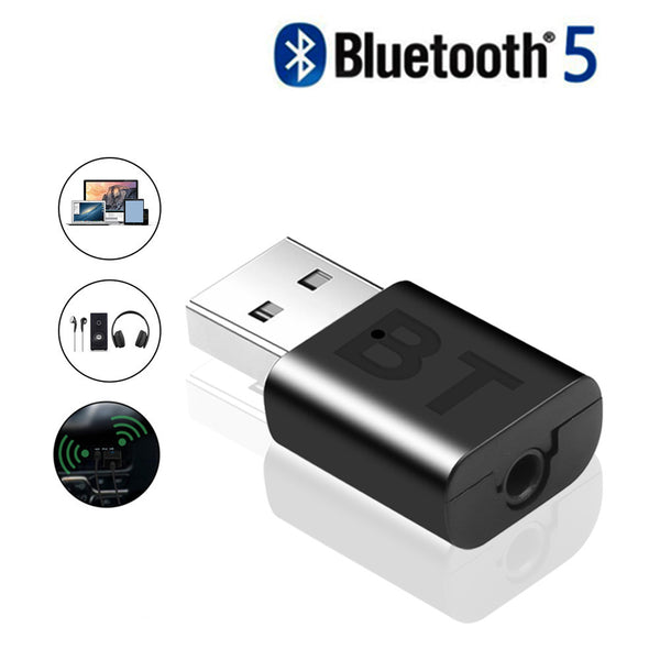 Adaptador Bluetooth 5.0 Transmisor y Receptor 2 en 1 para Auto, TV y Computadora