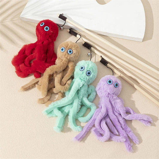 Juguete Pulpo para Gatos con Ojos y Varita Larga - Diversión Garantizada para Gatitos - Image 5