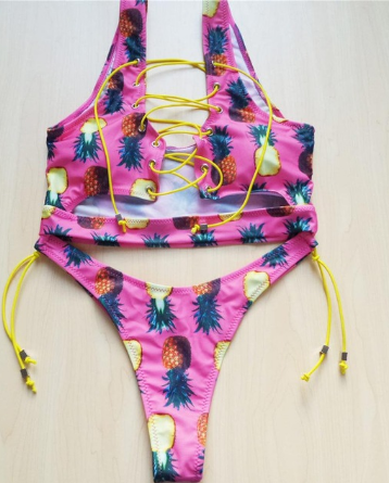 Bikini de Piña con Encaje para Mujeres de Busto Grande - Traje de Baño de Dos Piezas - Image 10