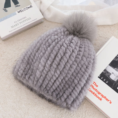 Gorro de Piel de Visón con Lana Gruesa Aislante - Image 13