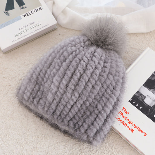 Gorro de Piel de Visón con Lana Gruesa Aislante - Image 13