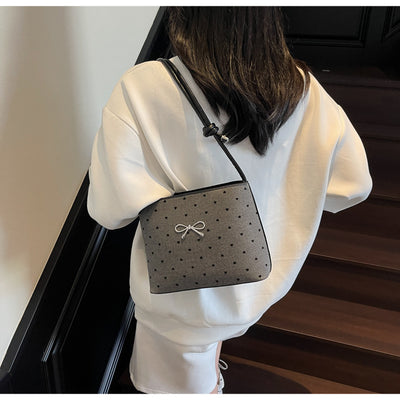 Bolsa Crossbody de Lona con Lunares y Moño Fashion - Image 37