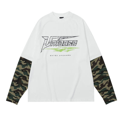 Playera Suelta de Manga Larga con Parches de Camuflaje para Hombre - Image 7