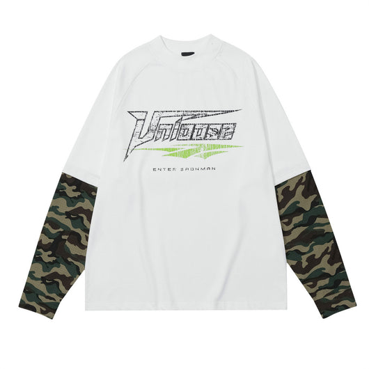 Playera Suelta de Manga Larga con Parches de Camuflaje para Hombre - Image 7